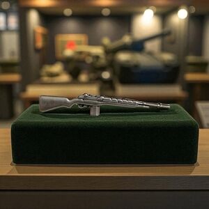 Vintage M14 Rifle Hat Silver Lapel Pin Military Collectible Very Good Condition